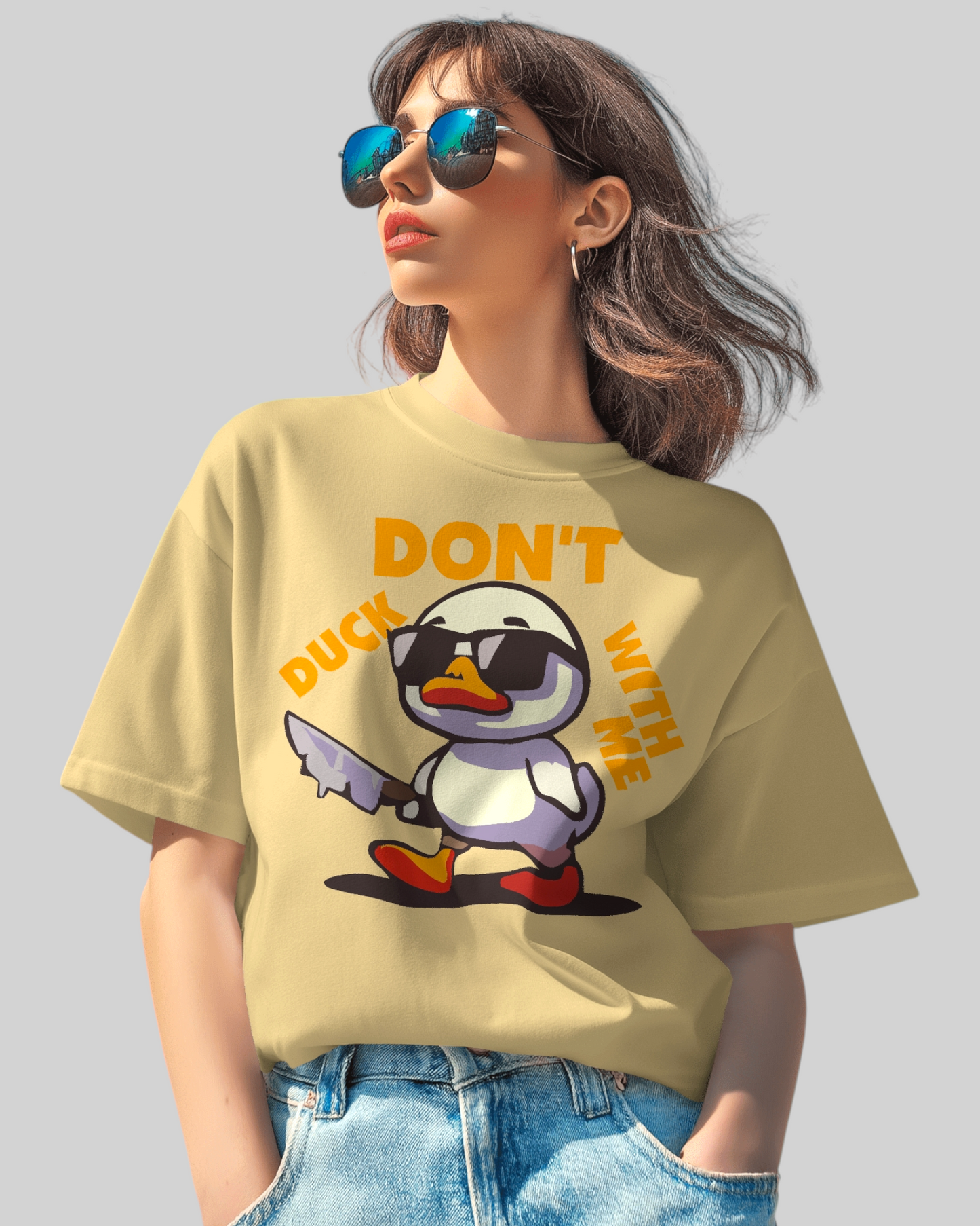 Don’t Duck Printed Oversized Tshirt