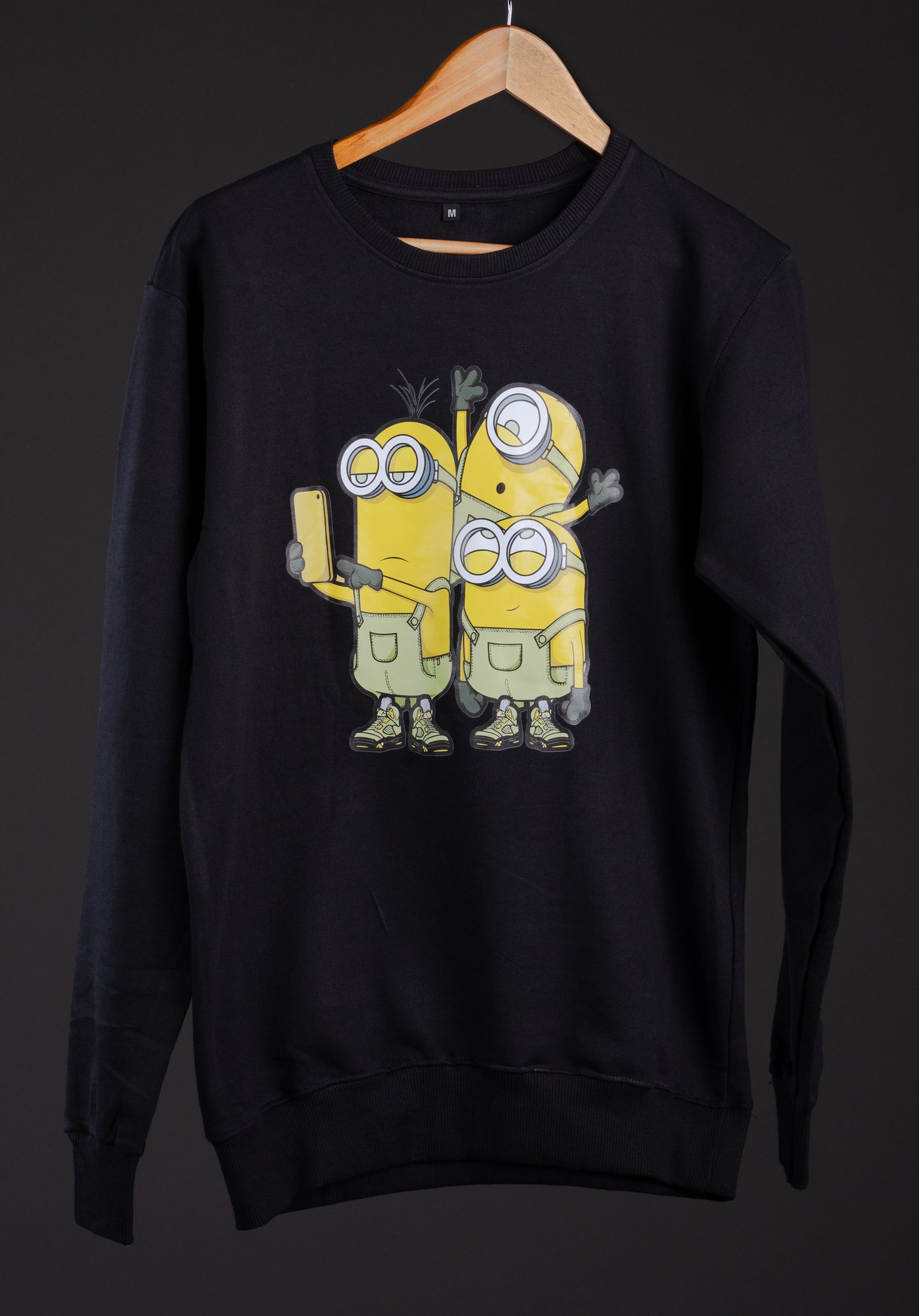 3 Idiots – Bob, Stuart & Kevin Black Printed Sweatshirt