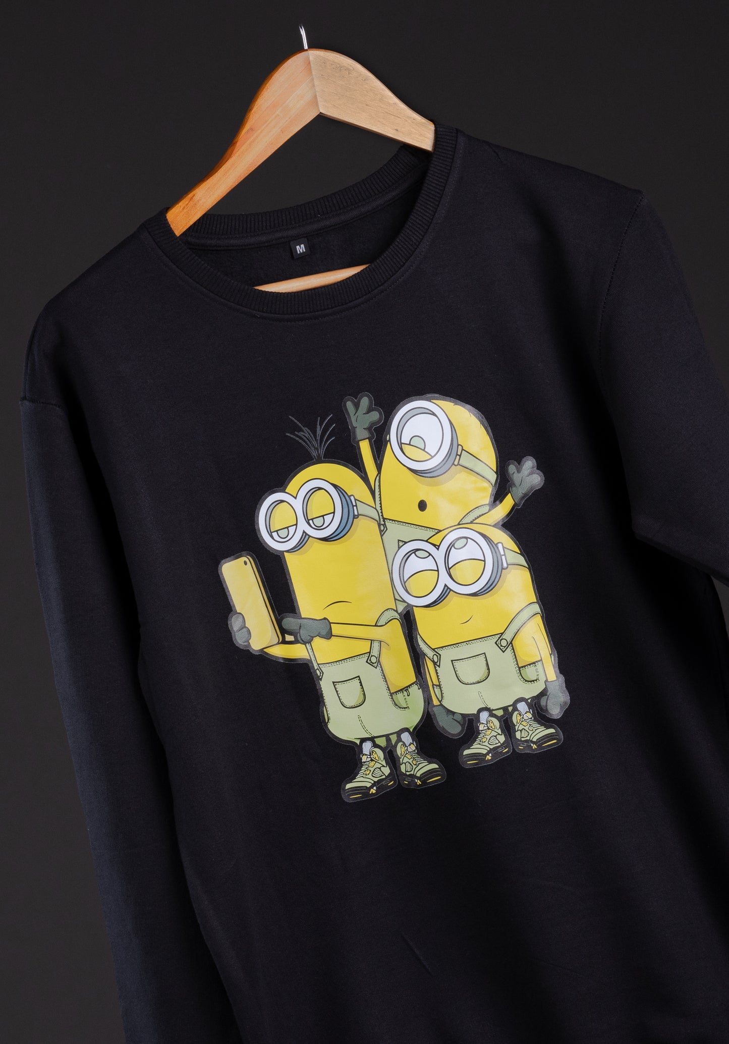 3 Idiots – Bob, Stuart & Kevin Black Printed Sweatshirt