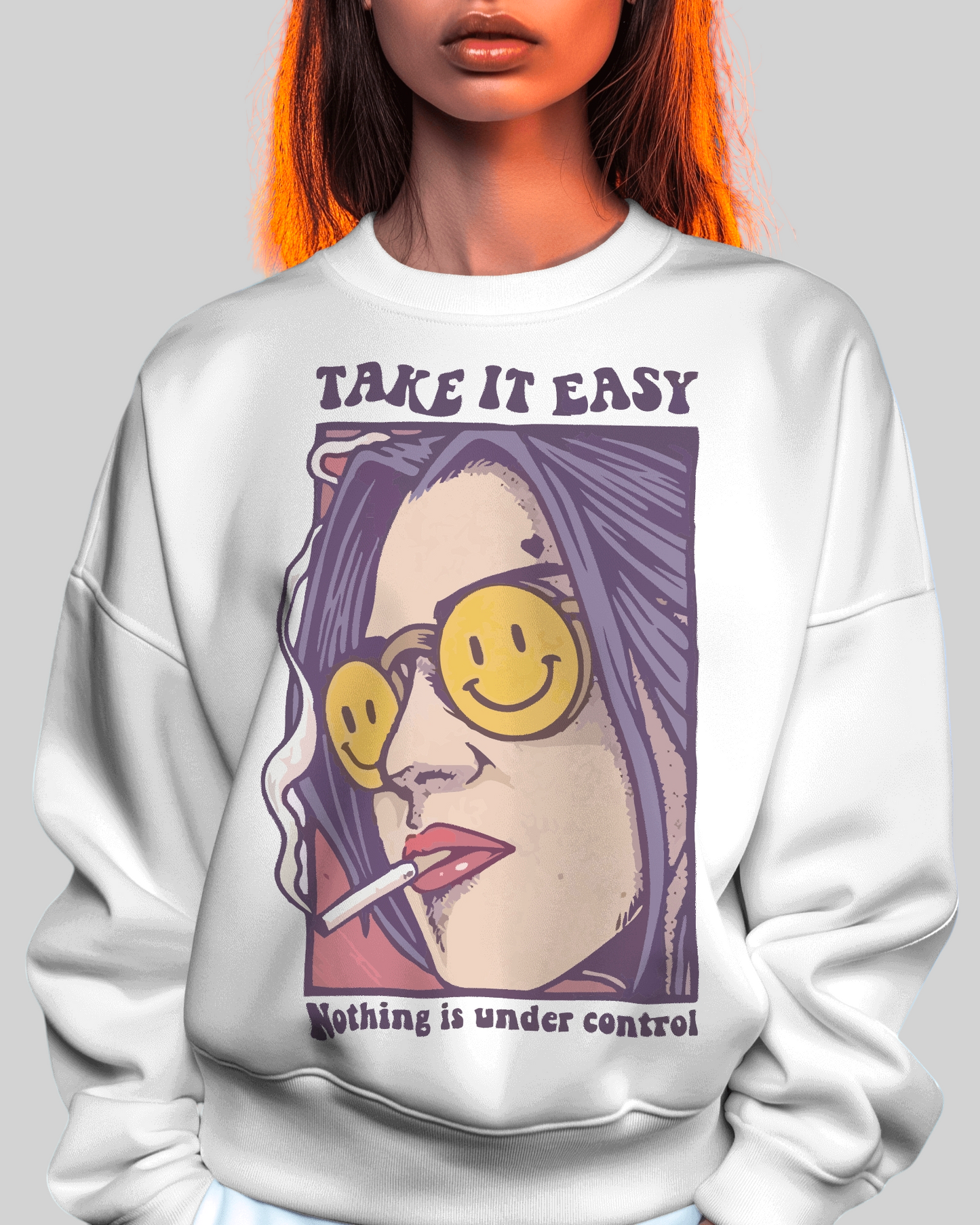 Take It Easy Printed Sweatshirt