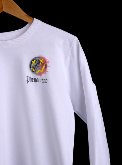 Moon Phenomena Men’s & Women’s Printed Sweatshirt in White