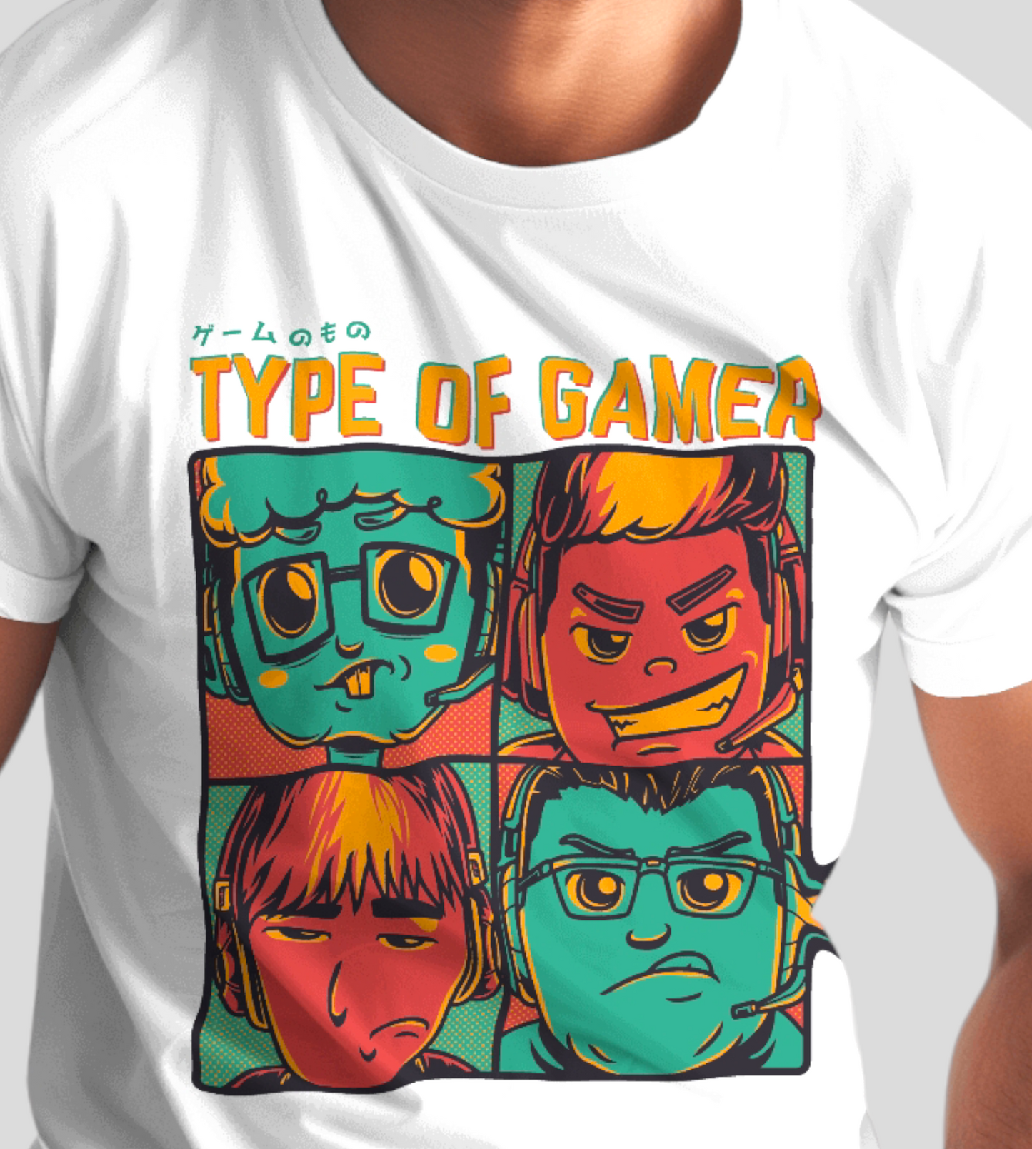 Type of Gamer Spirit Men’s Printed T-shirt in White