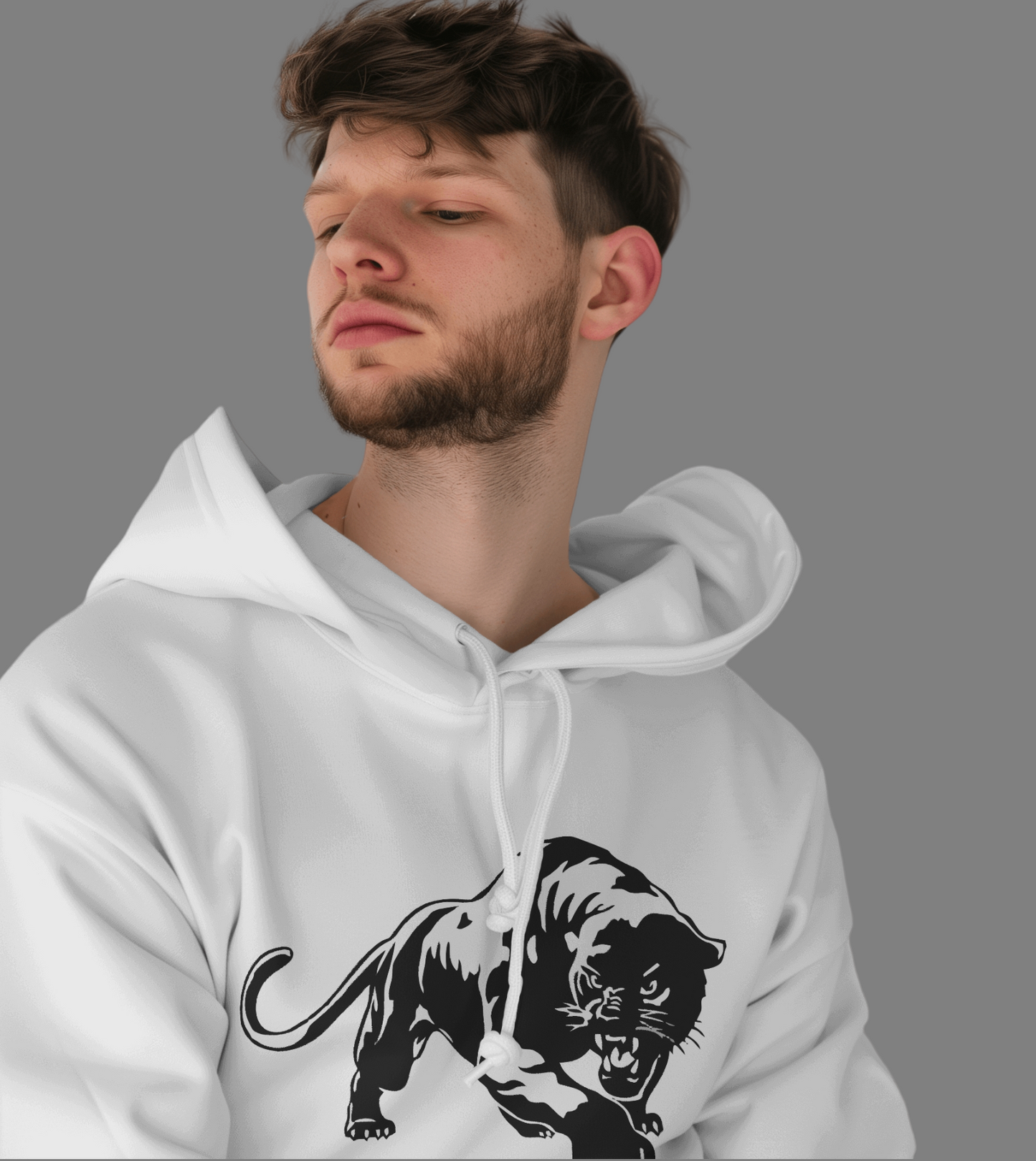 Men's White Jaguar Hoodie