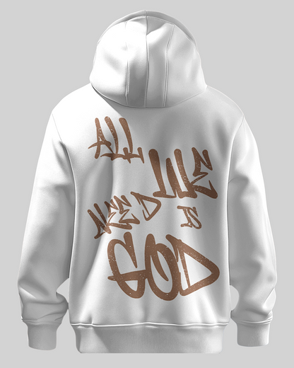 We Need God Printed Hoodie