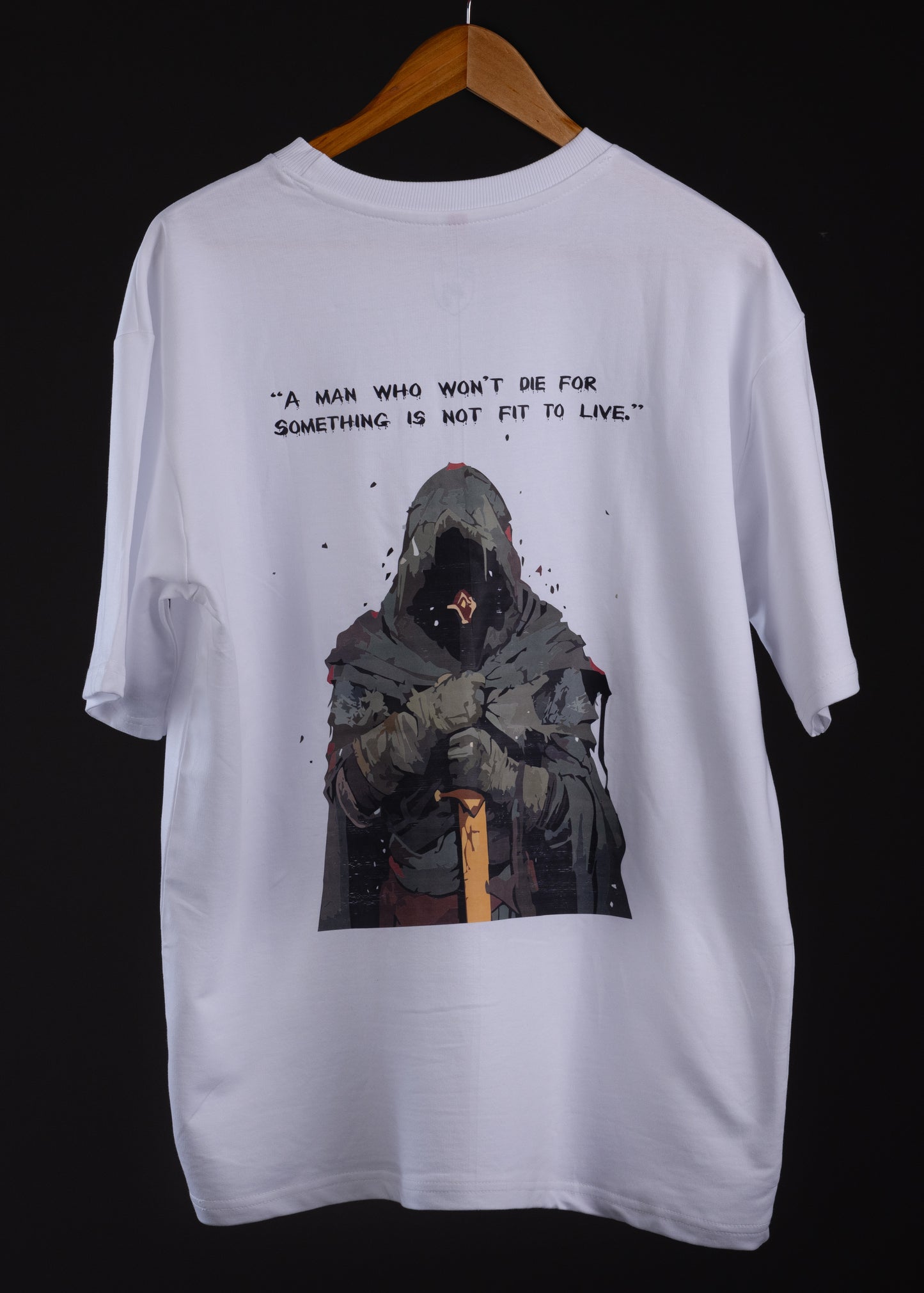 Assassin Men’s Printed Oversized T-shirt in White