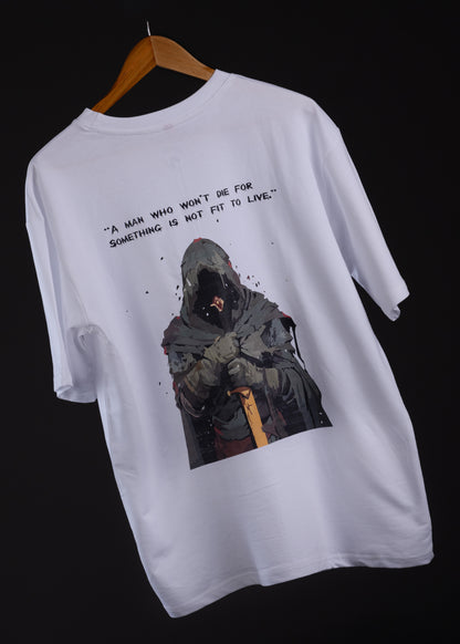 Assassin Men’s Printed Oversized T-shirt in White