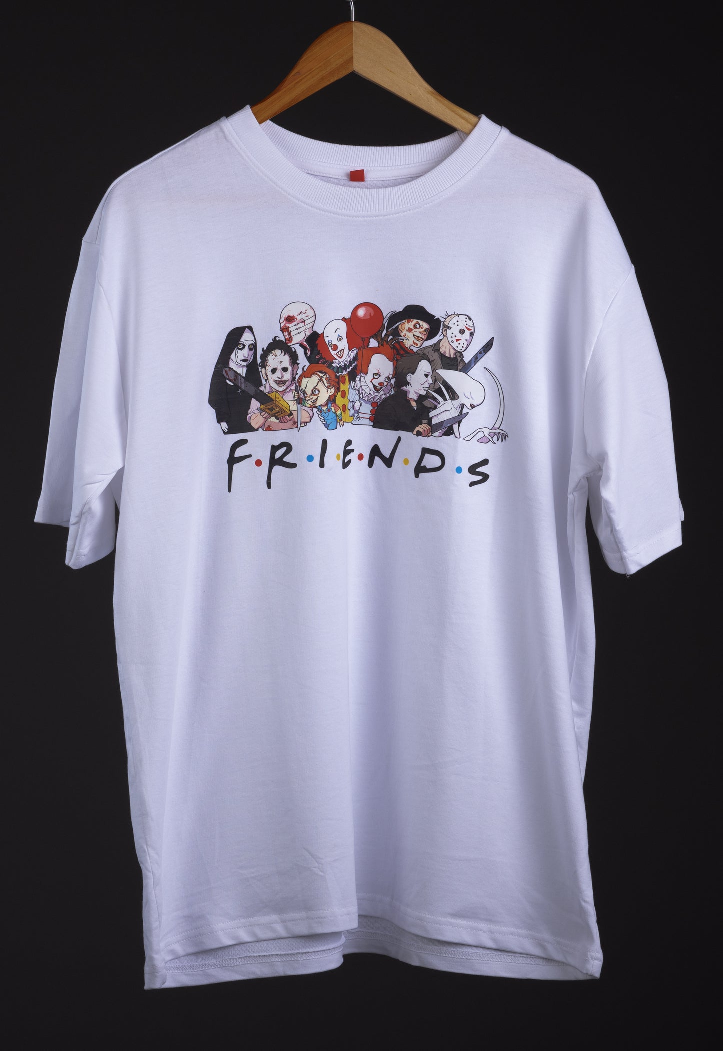 Friend’s Men’s & Women’s Printed Oversized T-shirt in White