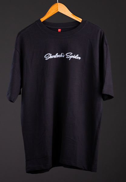 Sherlock’s Spider Black Printed Oversized T-Shirt