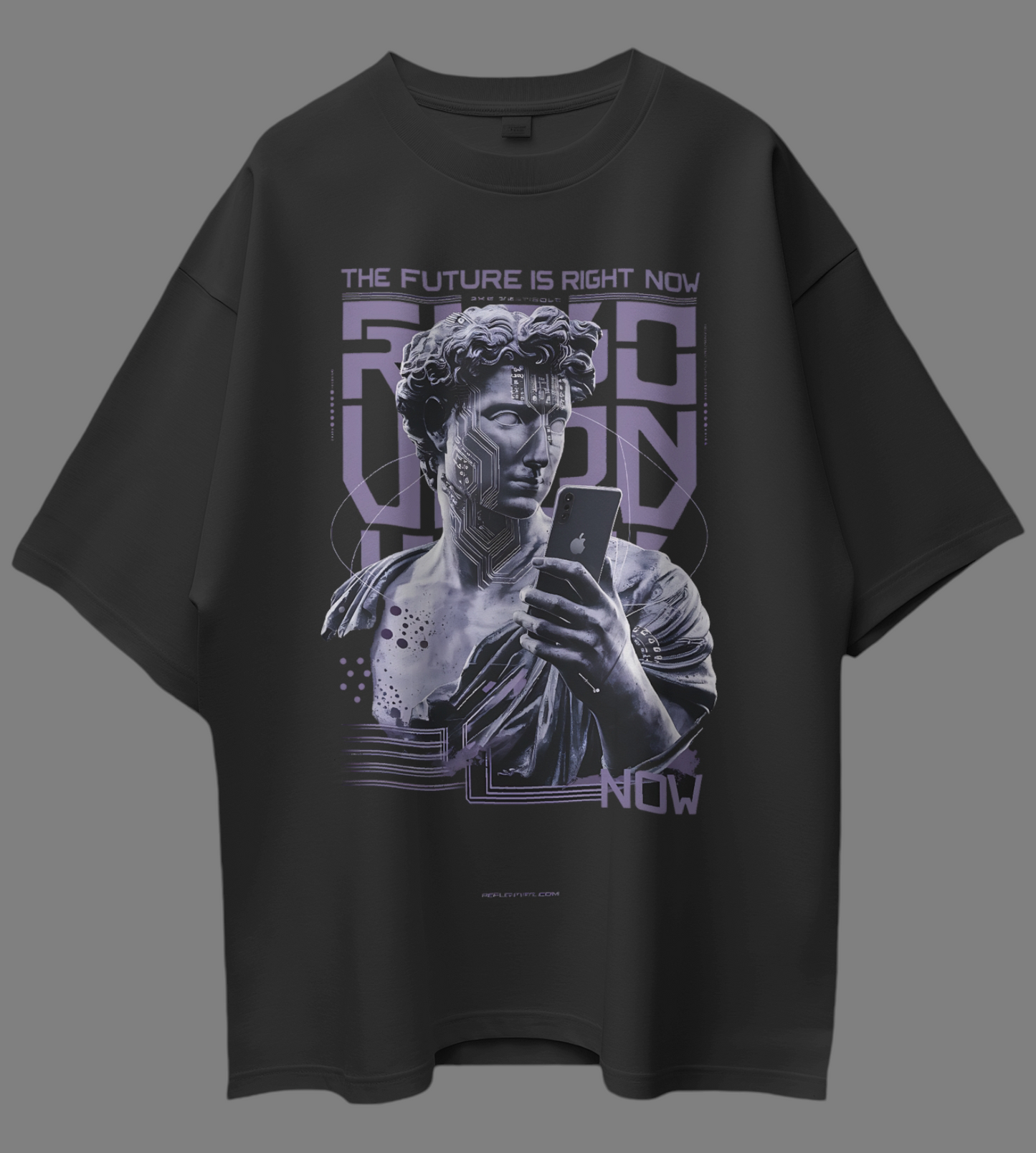 Future Now Printed Oversized T-shirt in Black