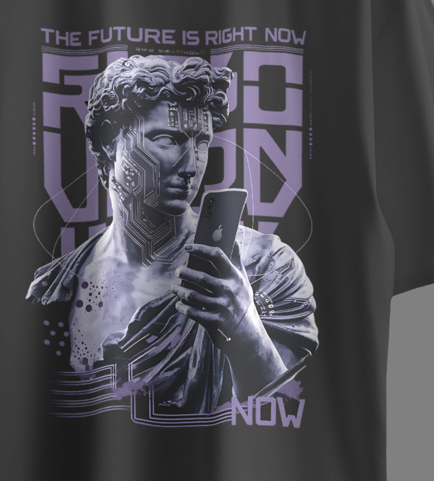 Future Now Printed Oversized T-shirt in Black