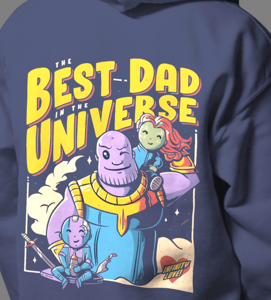 The Best Dad – Thonas Men’s Printed Hoodie in Navy Blue