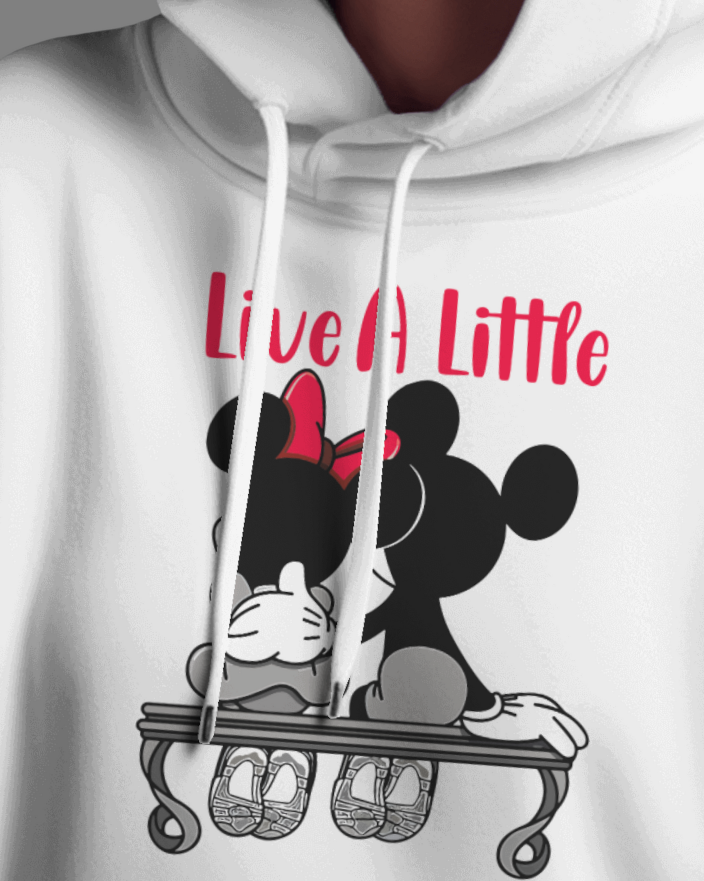 Live A Little Women’s Printed Hoodie in White