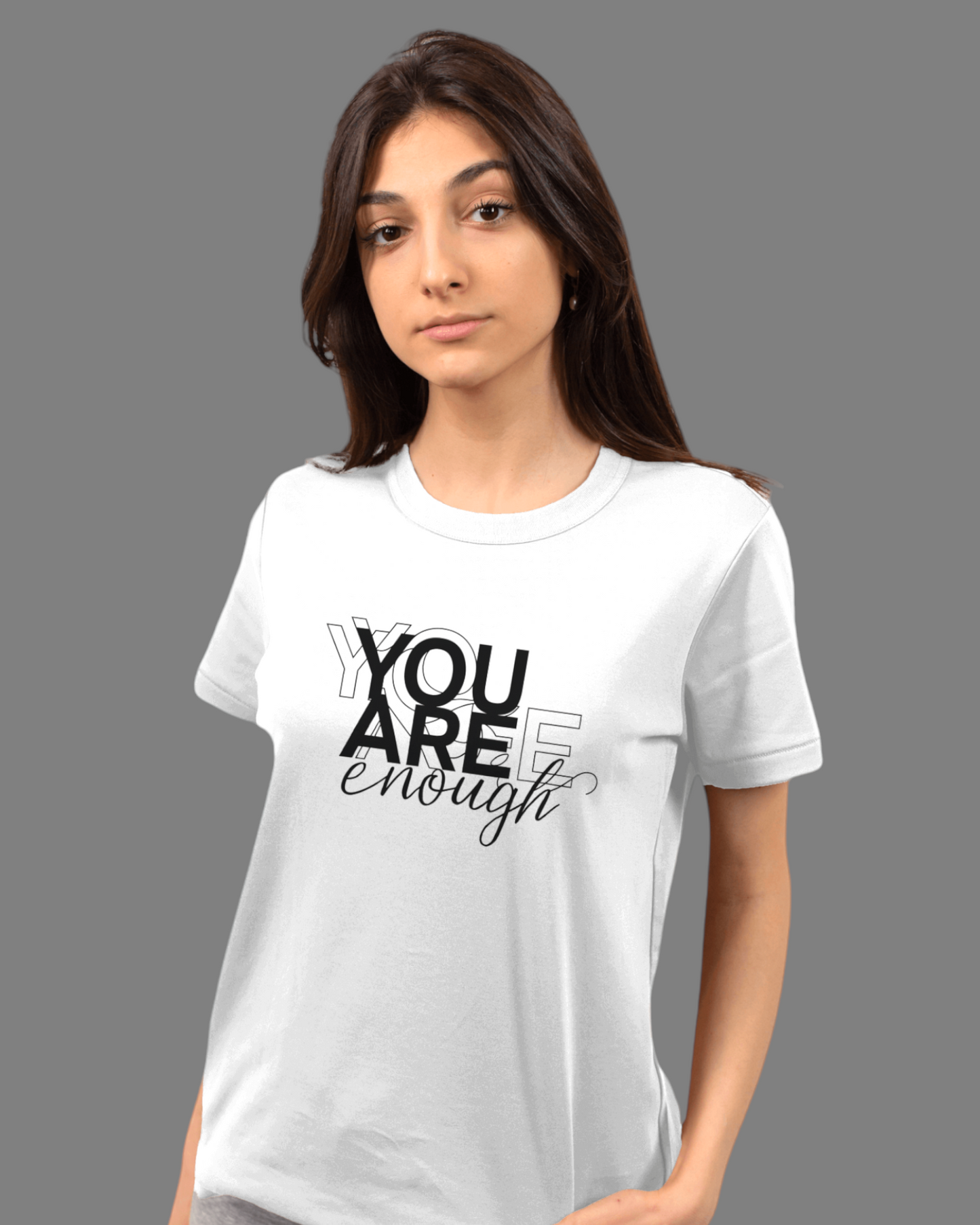 You Are Enough Women’s Printed T-shirt in White