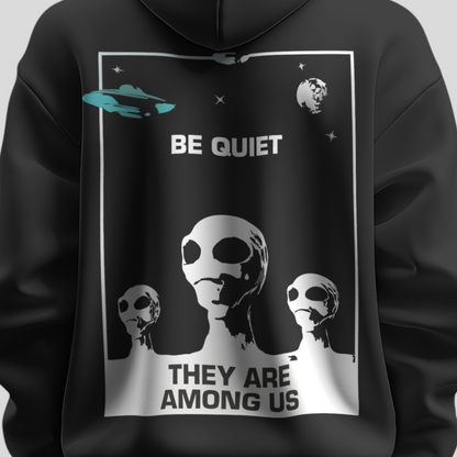 Alien’s – They Are Among Us Printed Hoodie in Black