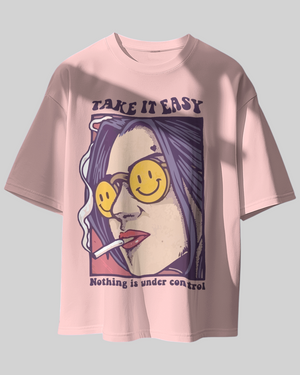 Take It Easy Printed Oversized T-shirt