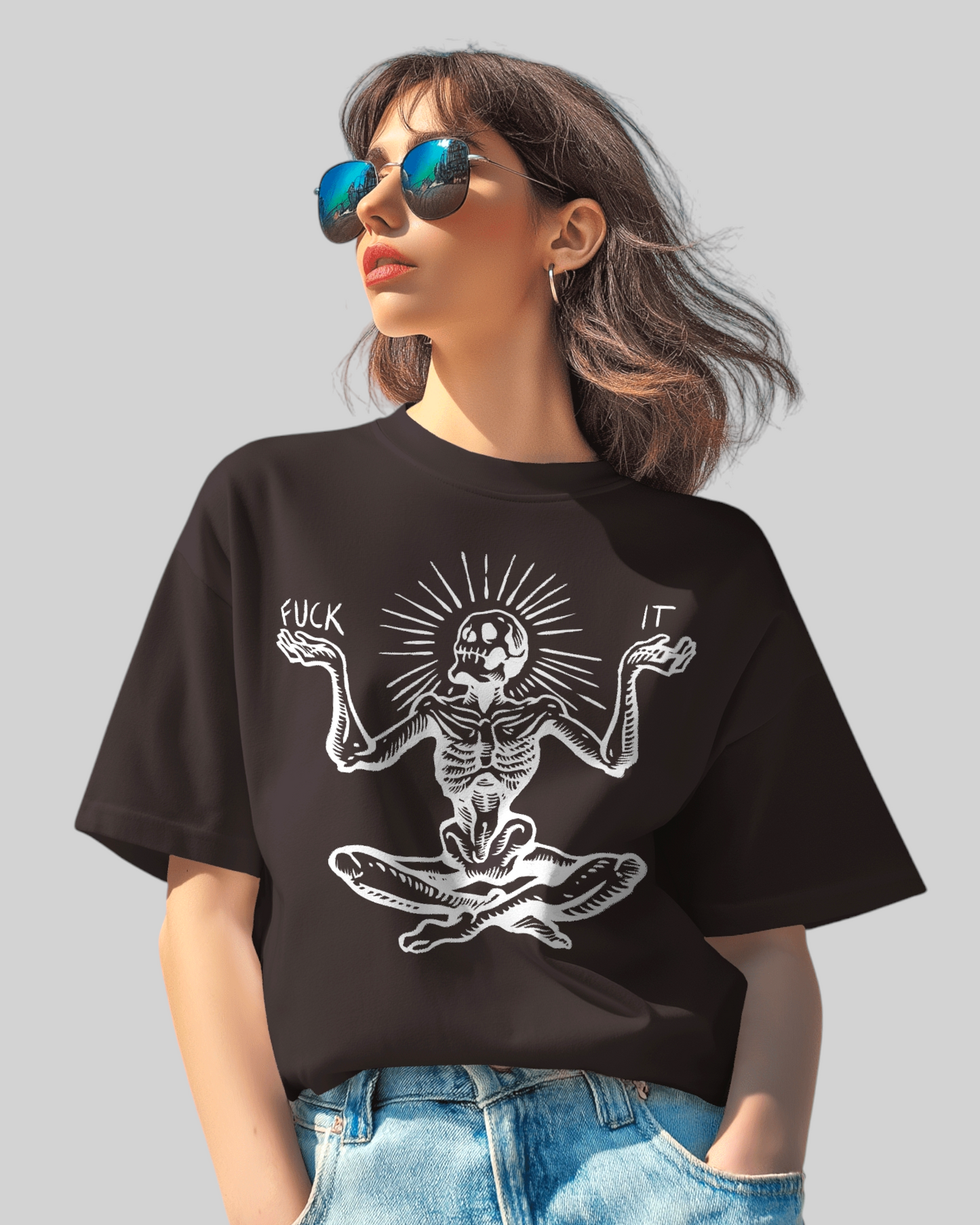 Zen & Unbothered Printed Oversized T-shirt