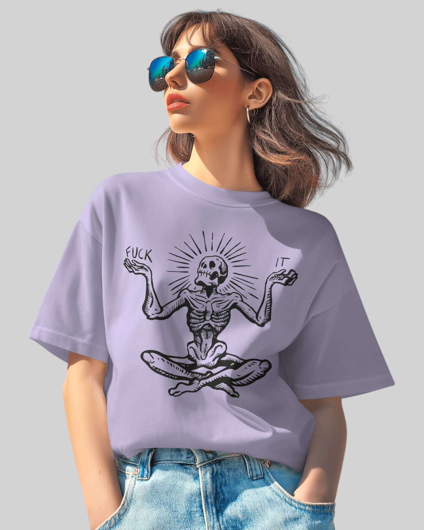 Zen & Unbothered Printed Oversized T-shirt