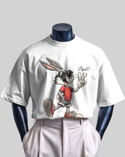 Bugs Bunny – The Happy Rabbit Printed Oversized T-shirt