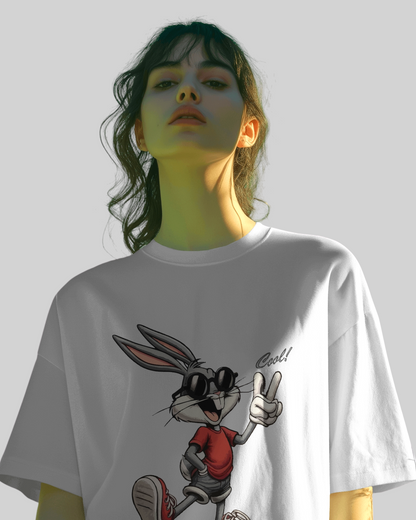 Bugs Bunny – The Happy Rabbit Printed Oversized T-shirt