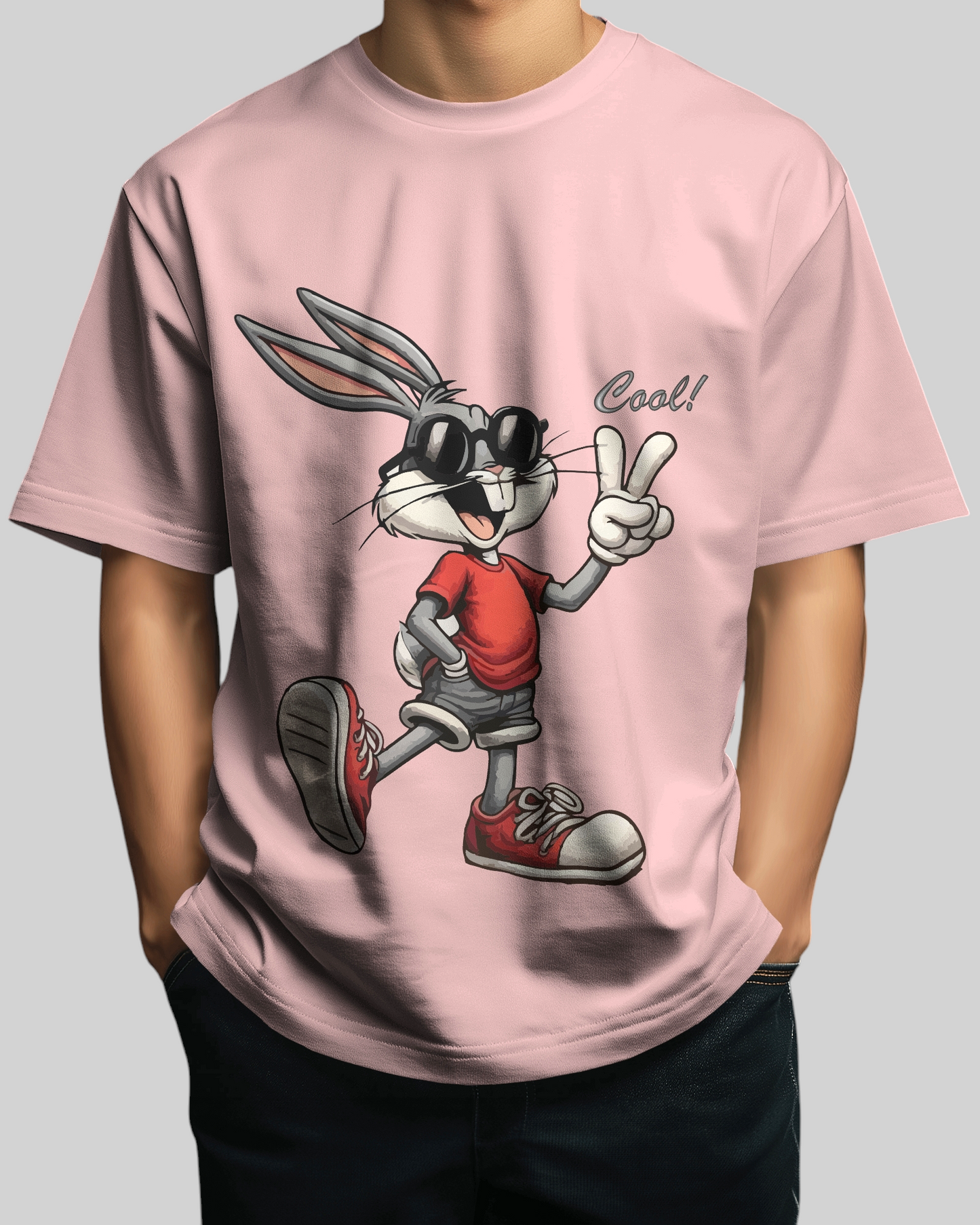 Bugs Bunny – The Happy Rabbit Printed Oversized T-shirt