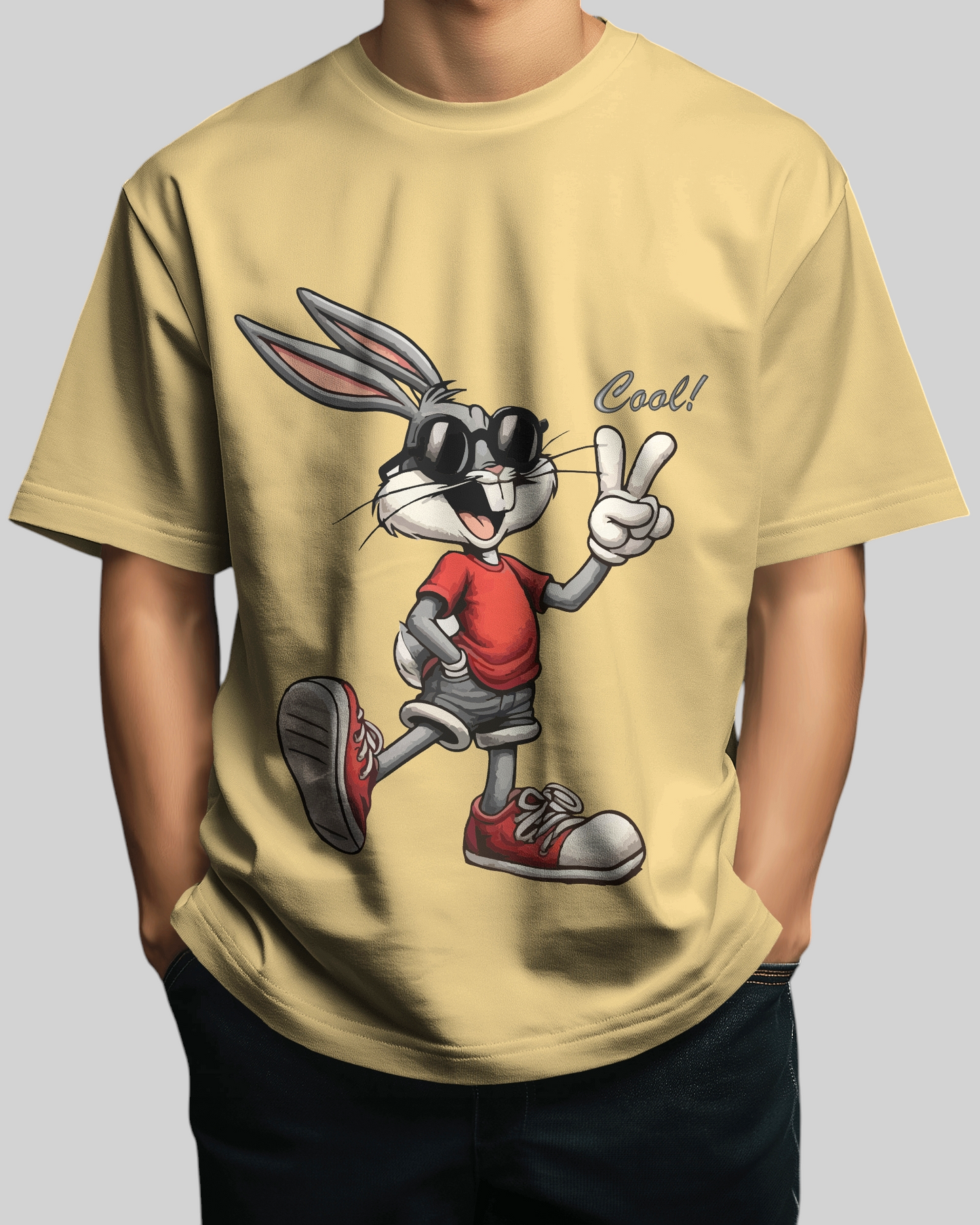 Bugs Bunny – The Happy Rabbit Printed Oversized T-shirt