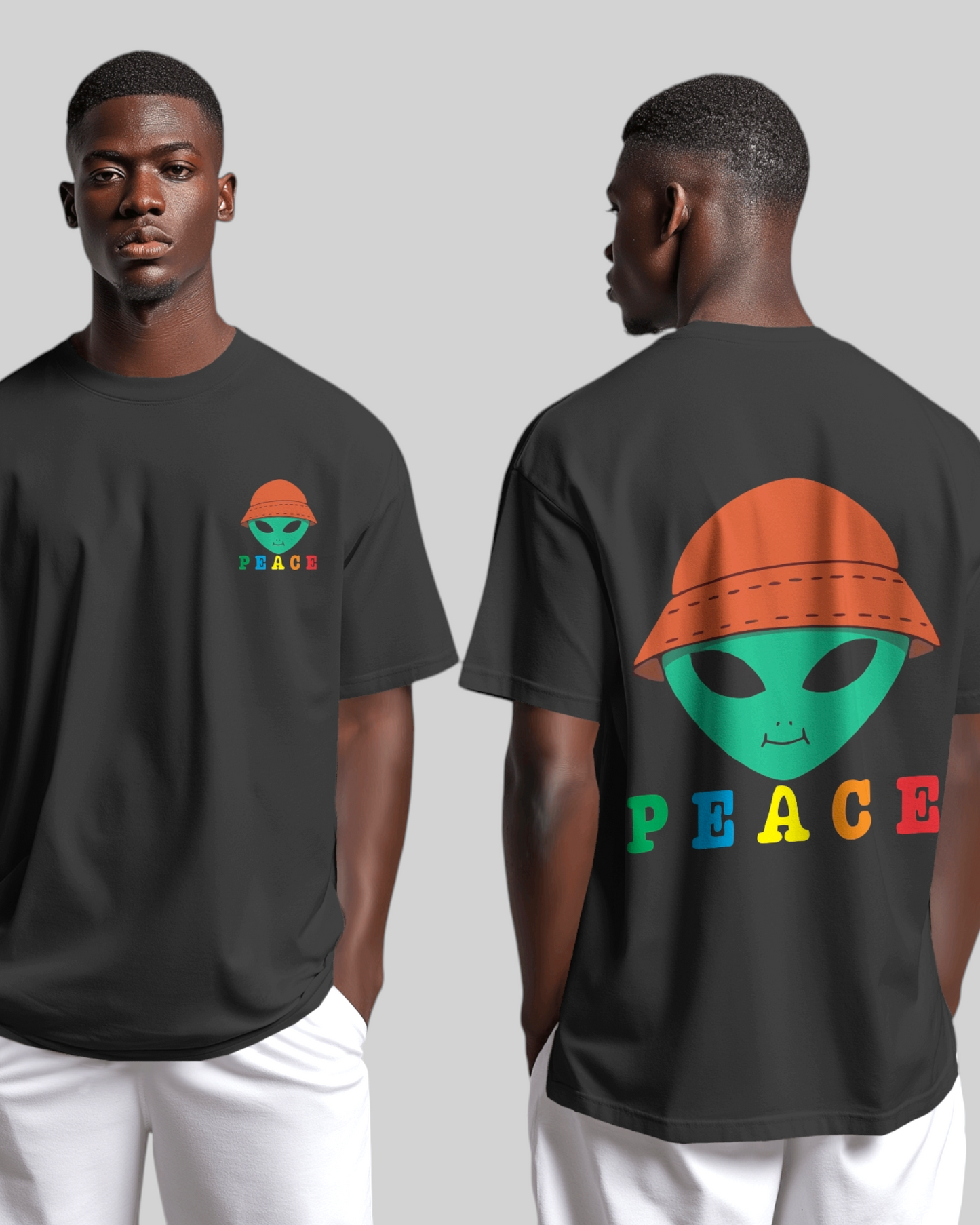 Alien Peace Printed Oversized T-shirt