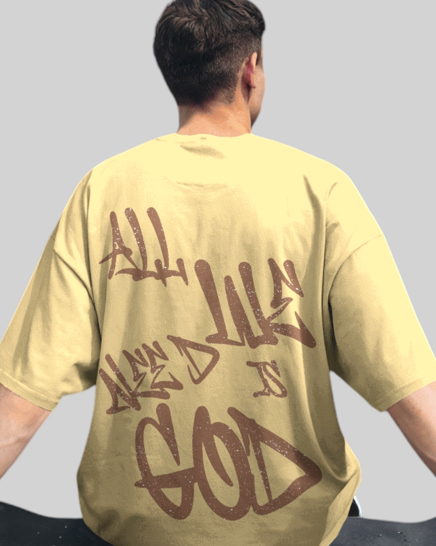 We Need God Printed Oversized T-shirt