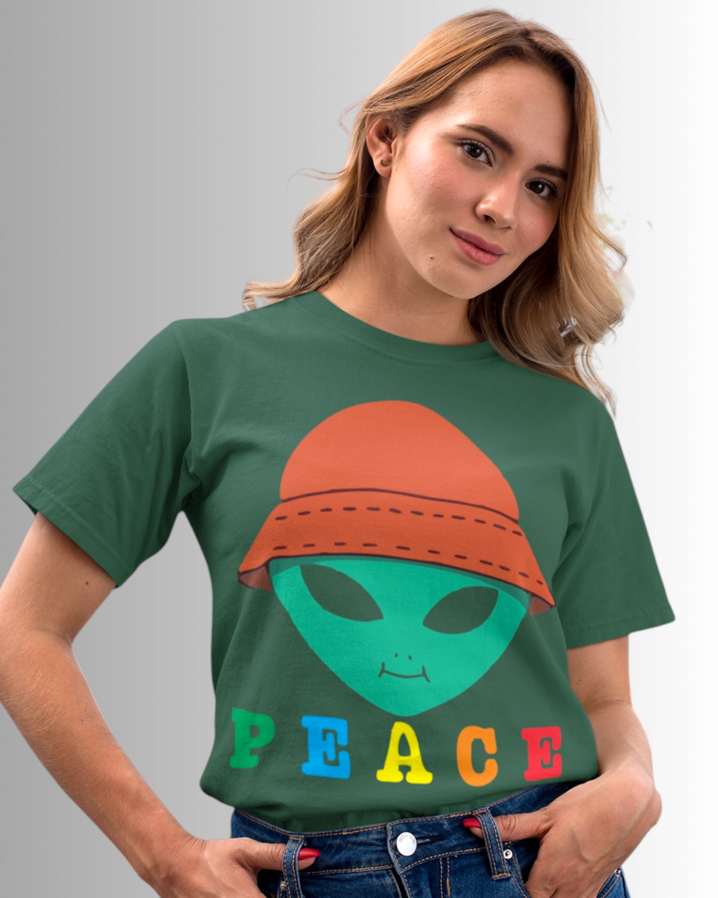 Alien Peace Printed T-shirt