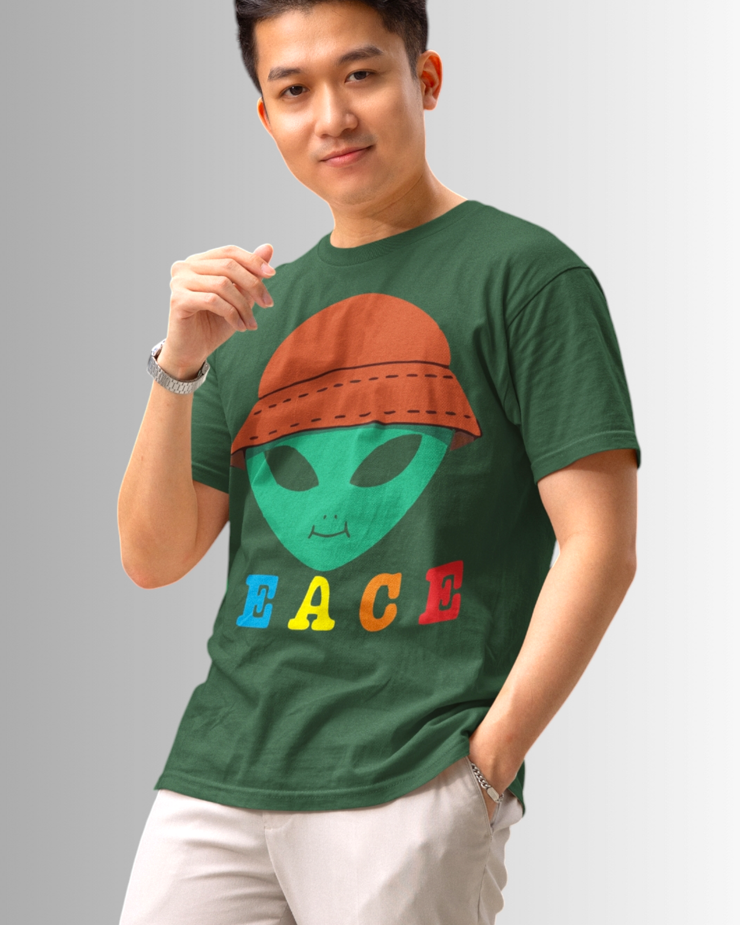 Alien Peace Printed T-shirt