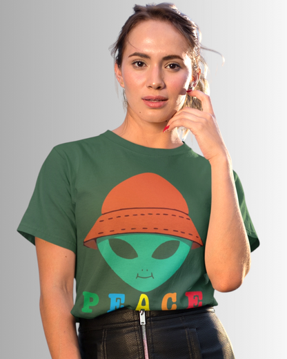 Alien Peace Printed T-shirt