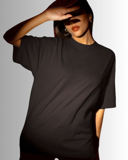 Brown Cotton Oversized T-shirt Unisex