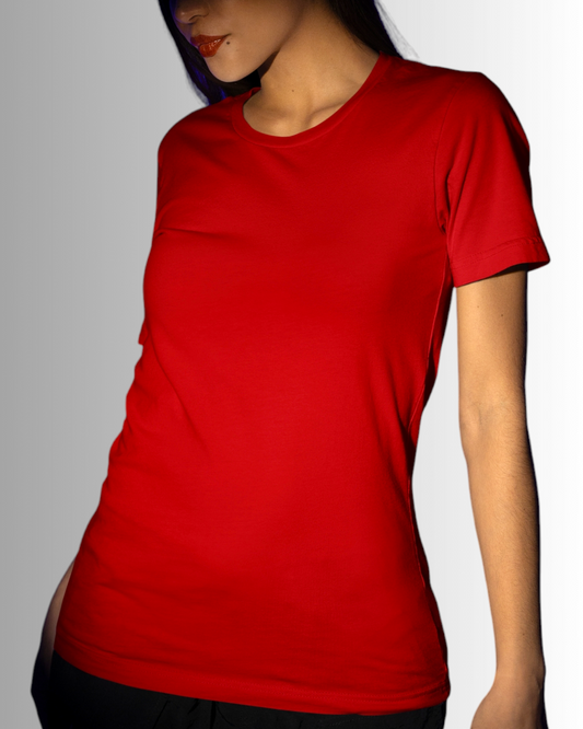 Red Cotton T-shirt Women's