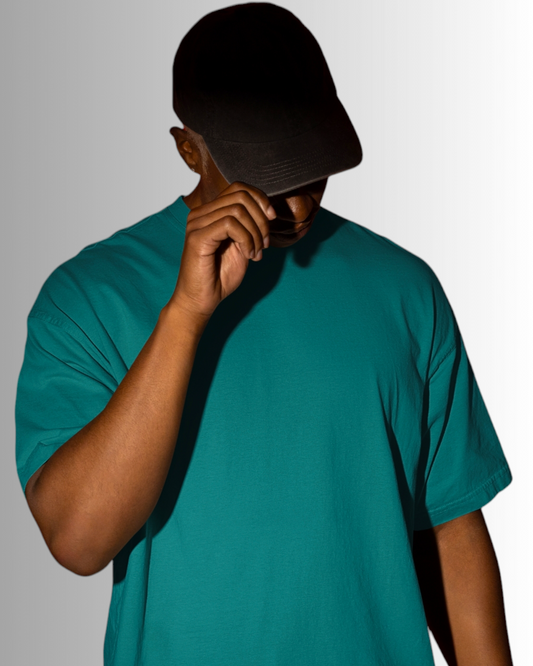 Teal Cotton Oversized T-shirt Unisex