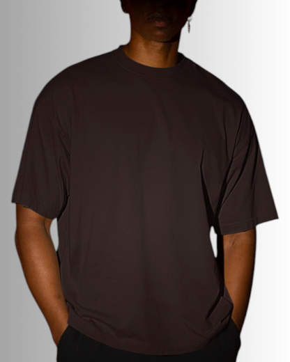 Brown Cotton Oversized T-shirt Unisex