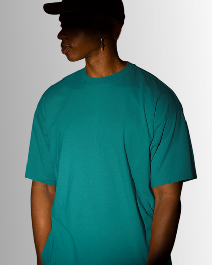 Teal Cotton Oversized T-shirt Unisex