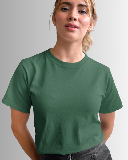 Bottle Green Cotton T-shirt Unisex