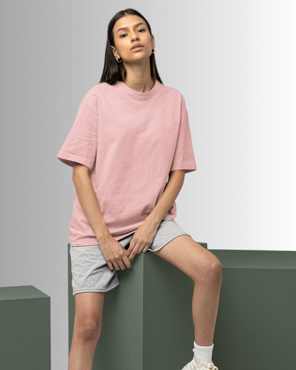 Baby Pink Cotton Oversized T-shirt Unisex