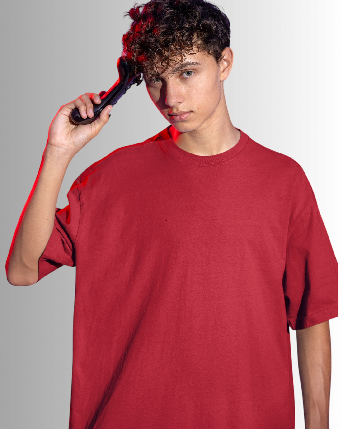 Red Cotton Oversized T-shirt Unisex