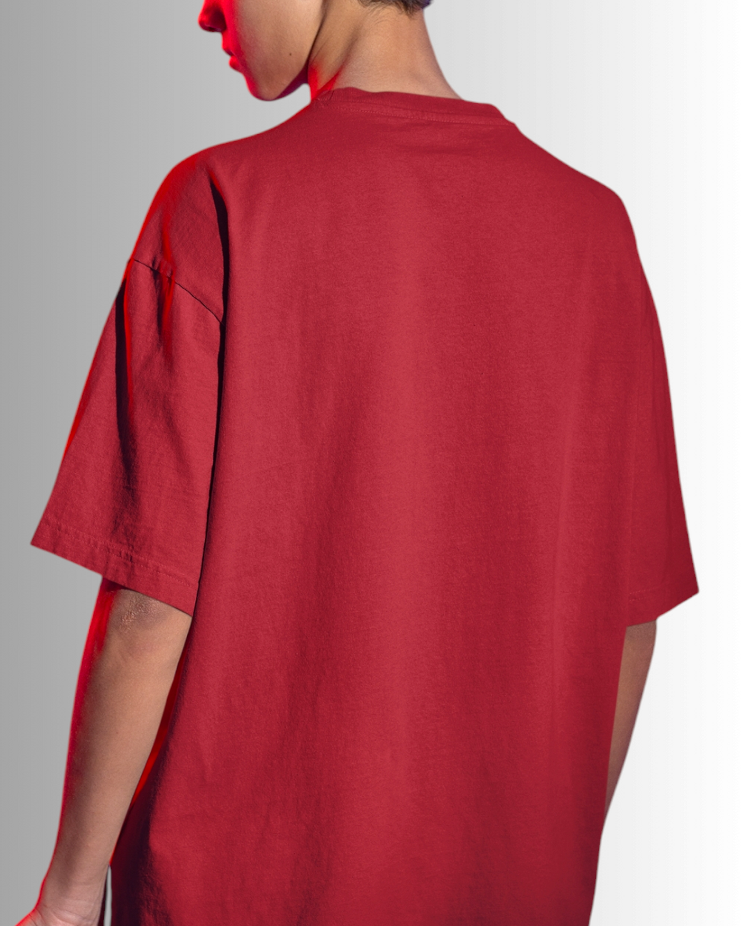 Red Cotton Oversized T-shirt Unisex