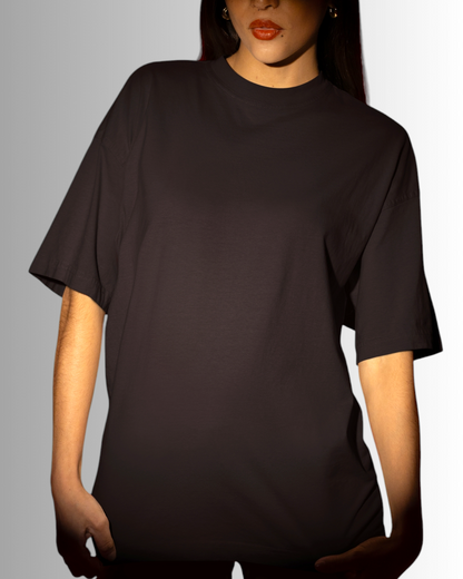 Brown Cotton Oversized T-shirt Unisex