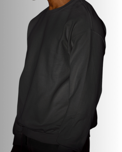 Black Cotton Sweatshirt Men's