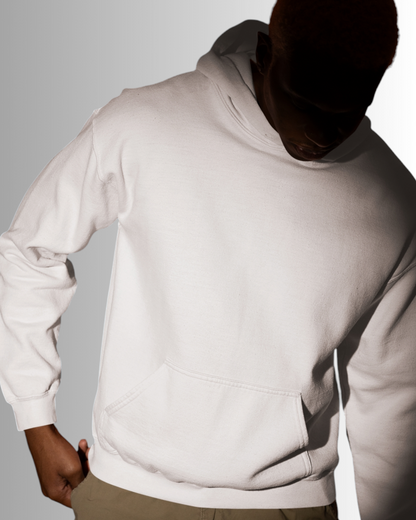 White Cotton Hoodie Men's