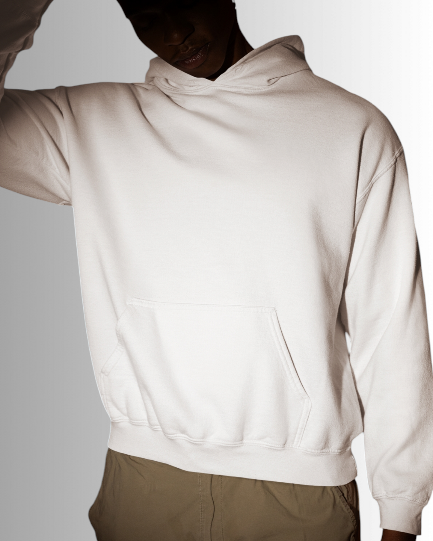 White Cotton Hoodie Men's