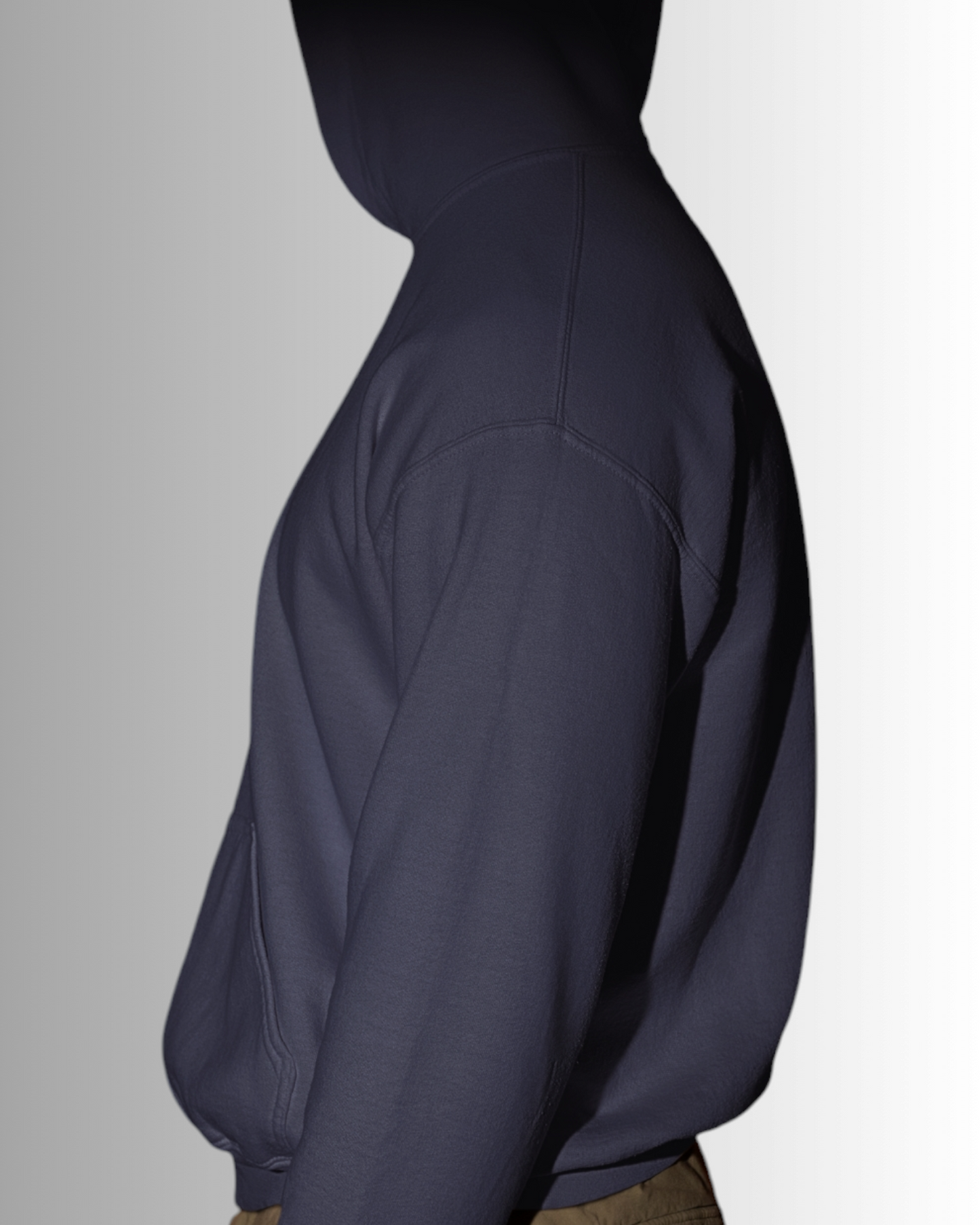 Navy Blue Cotton Hoodie Men's