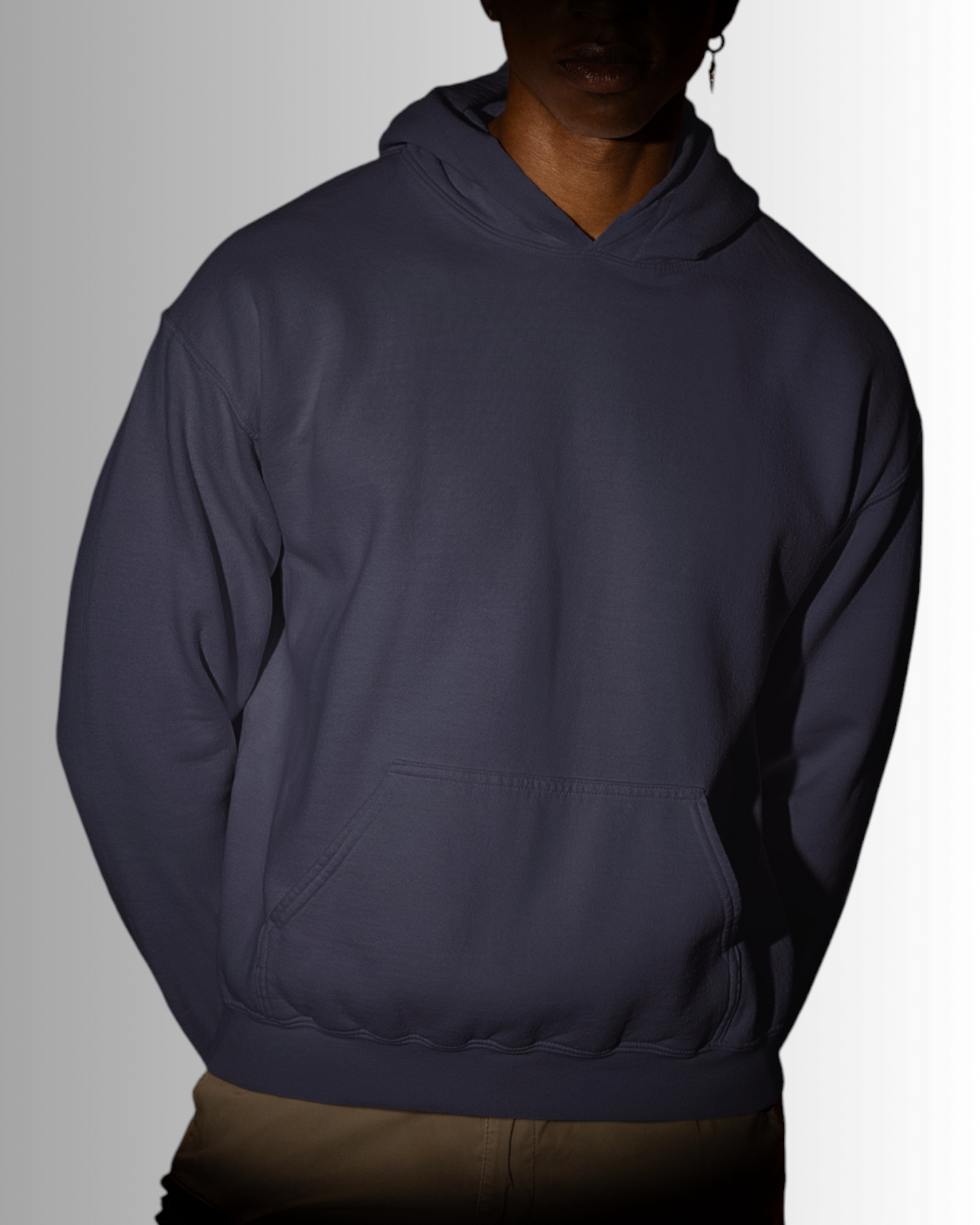 Navy Blue Cotton Hoodie Men's