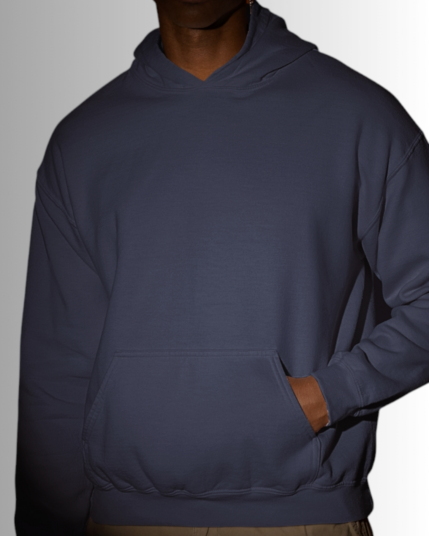 Navy Blue Cotton Hoodie Men's