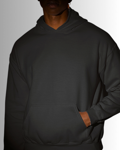 Black Cotton Hoodie Men's