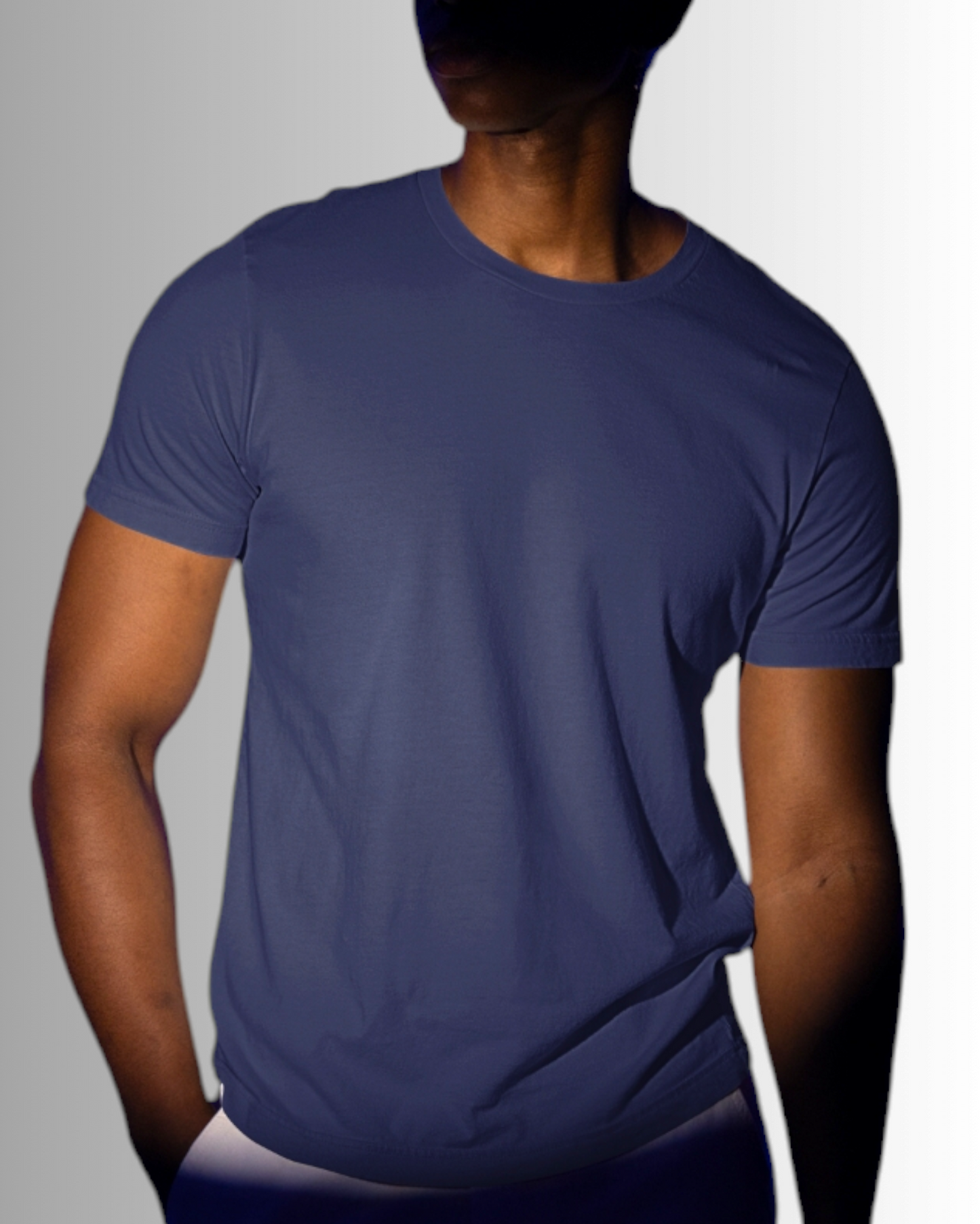 Navy Blue Cotton T-shirt Men's