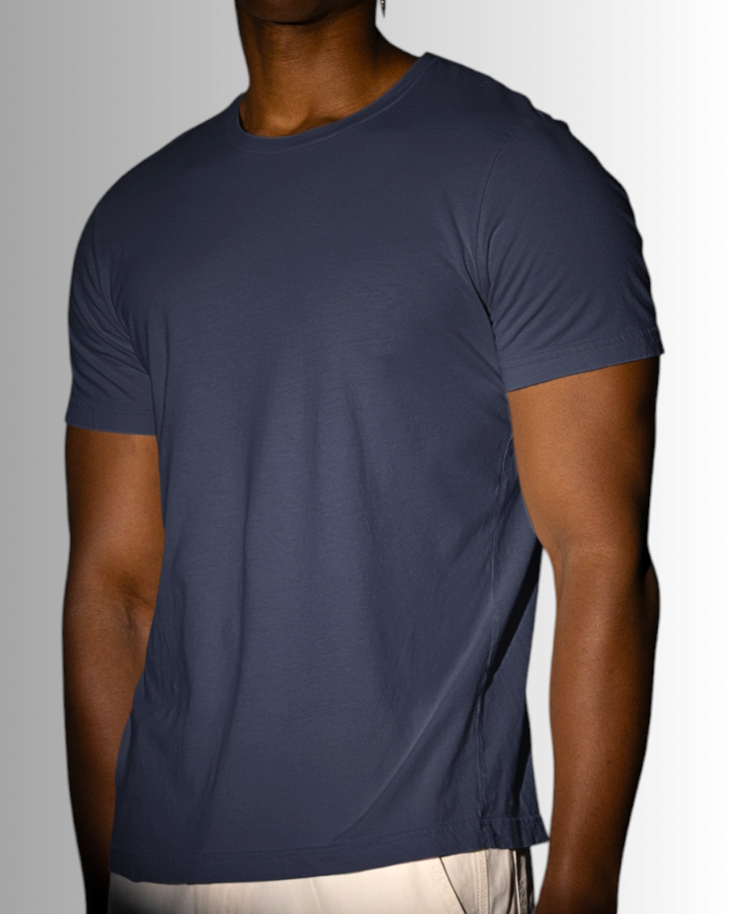 Navy Blue Cotton T-shirt Men's