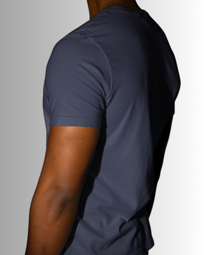 Navy Blue Cotton T-shirt Men's